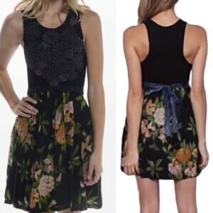 Free People Dreamy Floral Patchwork Wool Dress Size XS